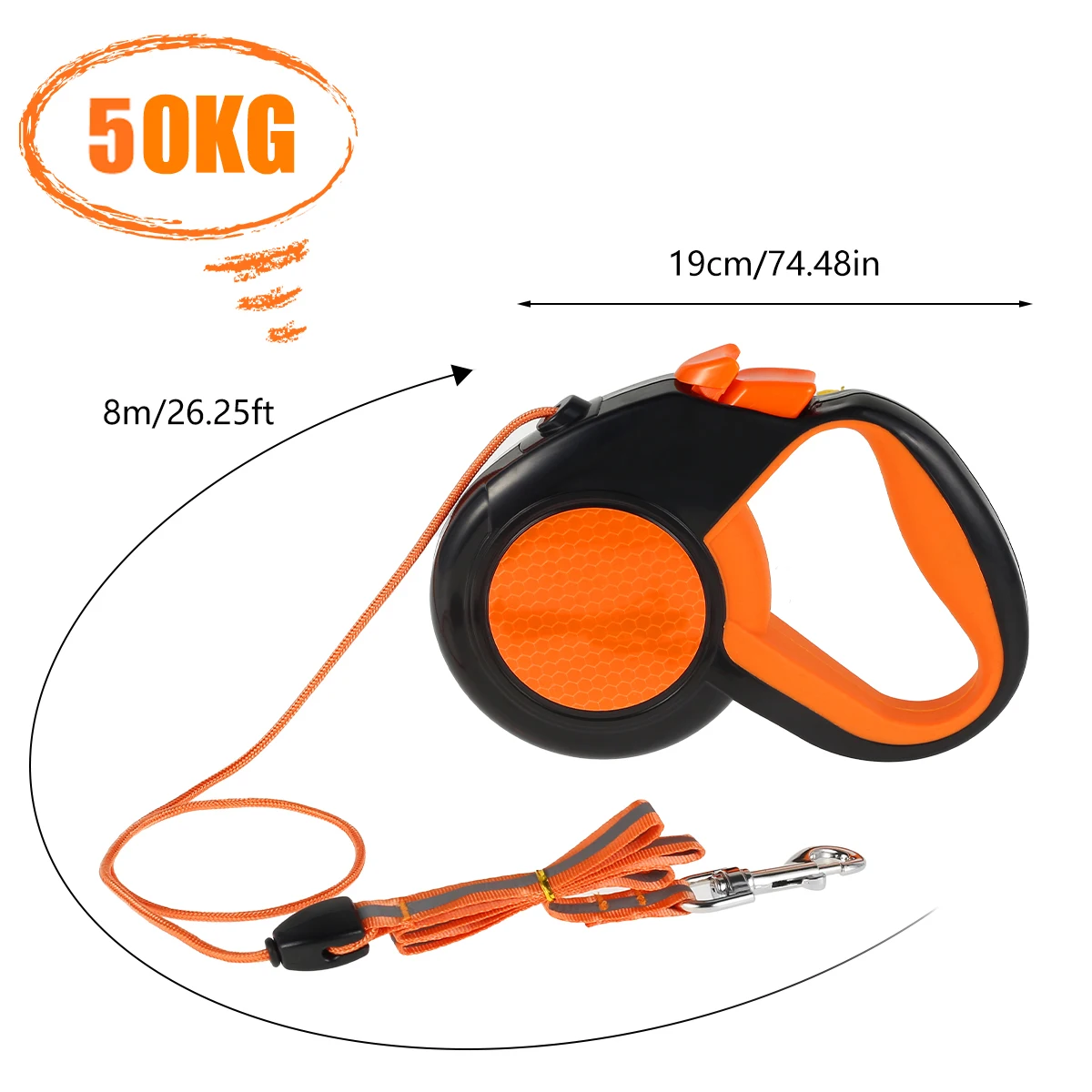 8m 50kg Dog Leash Retractable Roulette Collar for Small Big Dog Accessories Adjustable Durable Walking Hiking Bulldog Rope