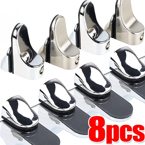 Imagen 1 del producto Abrazadera de vidrio ajustable de 2-8 piezas, soporte de estante de baño, aleación de Zinc, soporte de Clip de vidrio, tablero de partición de montaje trasero plano, escritorio