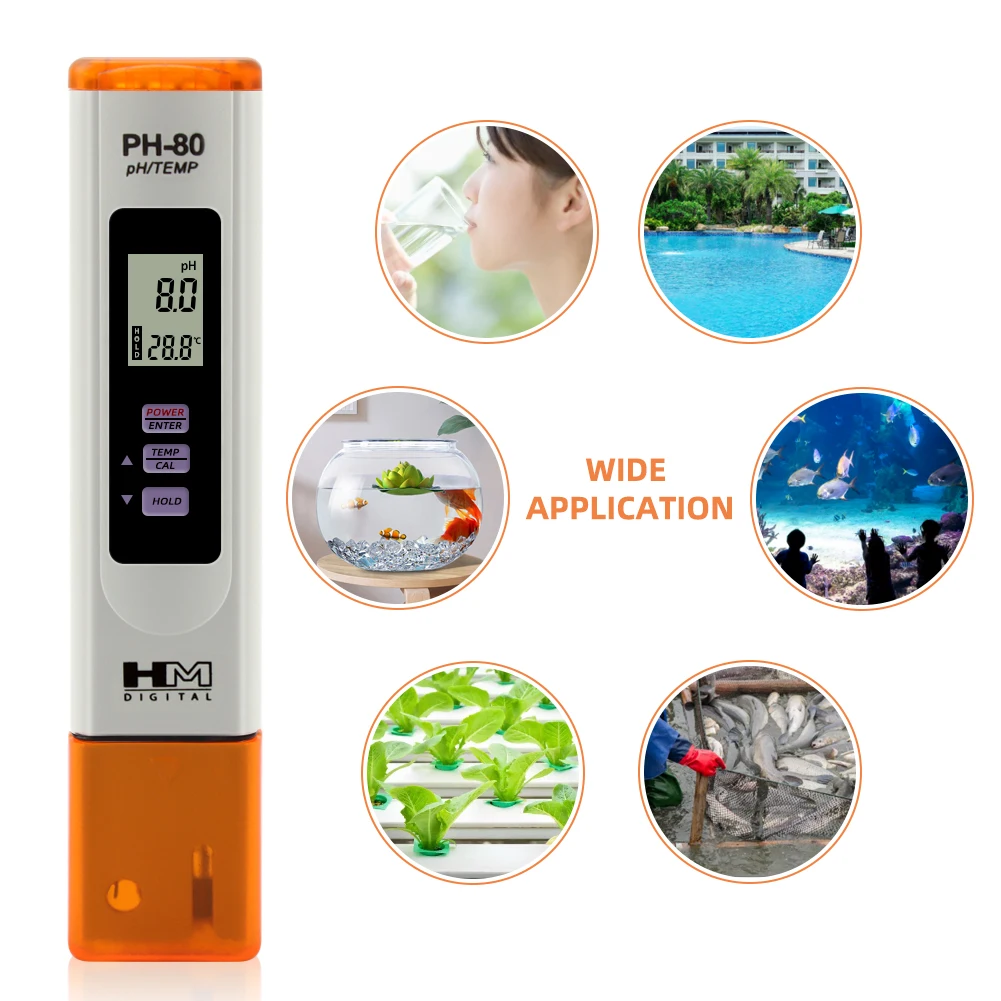 Yieryi 2023 New PH Meters Professional Aquarium Water Quality Tester Monitor 0-14 PH Temp Detector for Swimming Pool Hydroponics