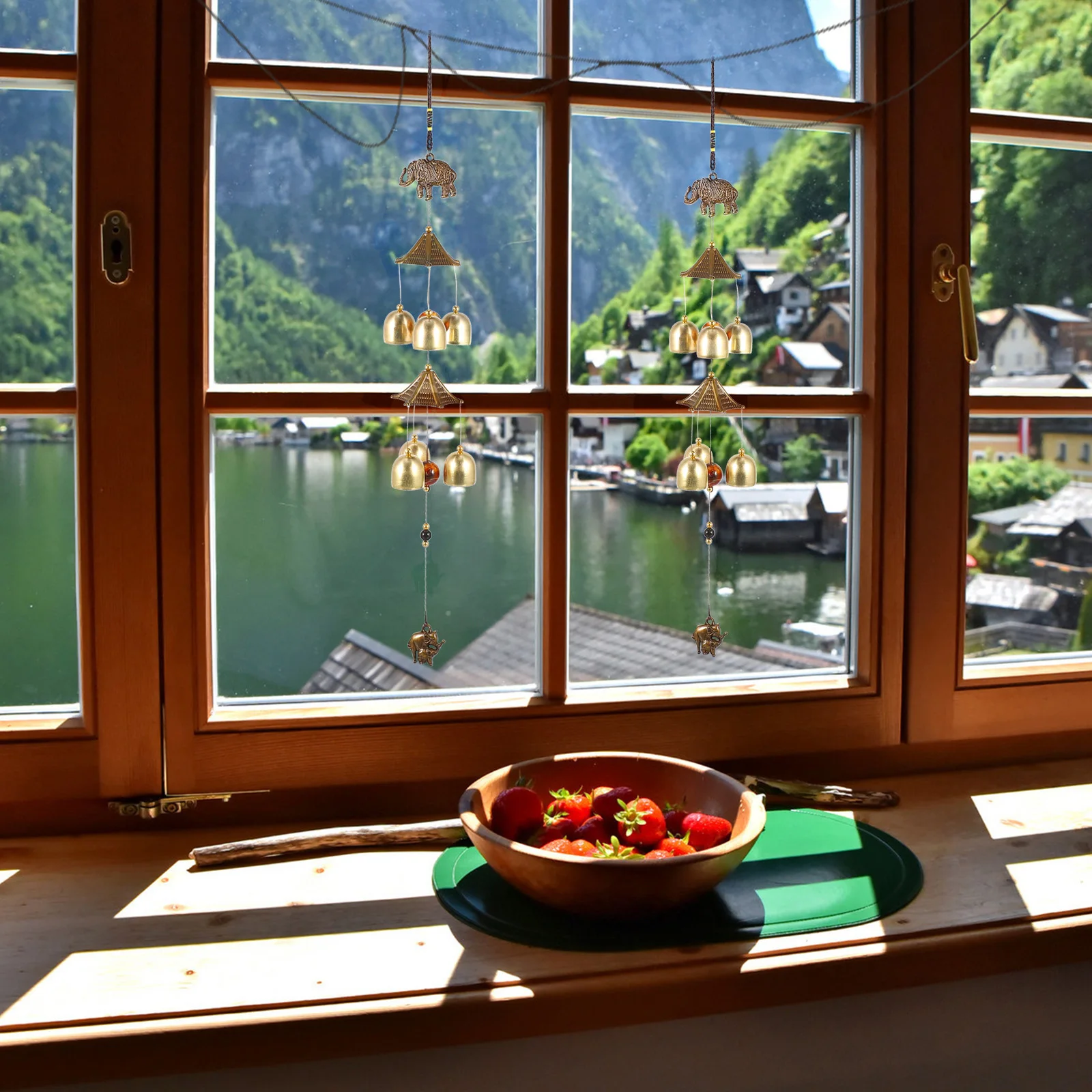 

2Pcs Vintage Elephant Metal Wind Chimes Hanging Ornaments Relaxing Home Decor Wind Bells Retro Pendants Elephant Charms