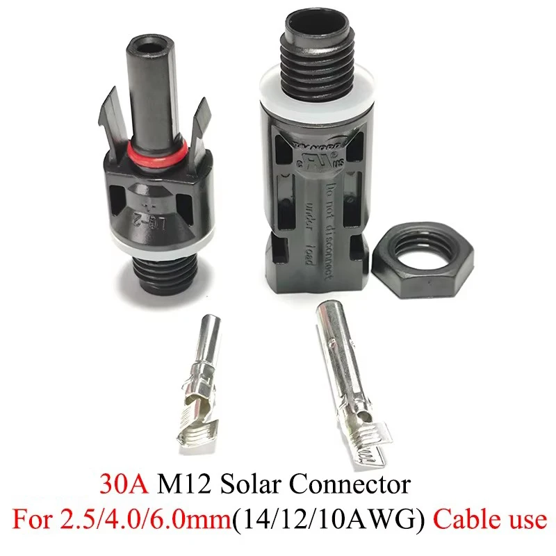 1/3/5/10 Pairs/Lot Solar Panel Mount Connector M12 Thread Solar Male Female Connectors for Inverter DC Combiner Box Installation