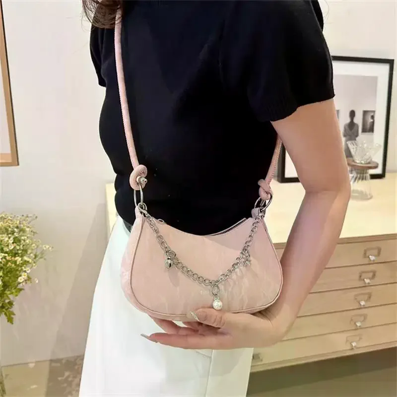 Niche Underarm Bag Women's Fashion Trendy Chain Shoulder Crossbody Bag Versatile Commuting Bag Messenger Bags Girl Birthday Gift