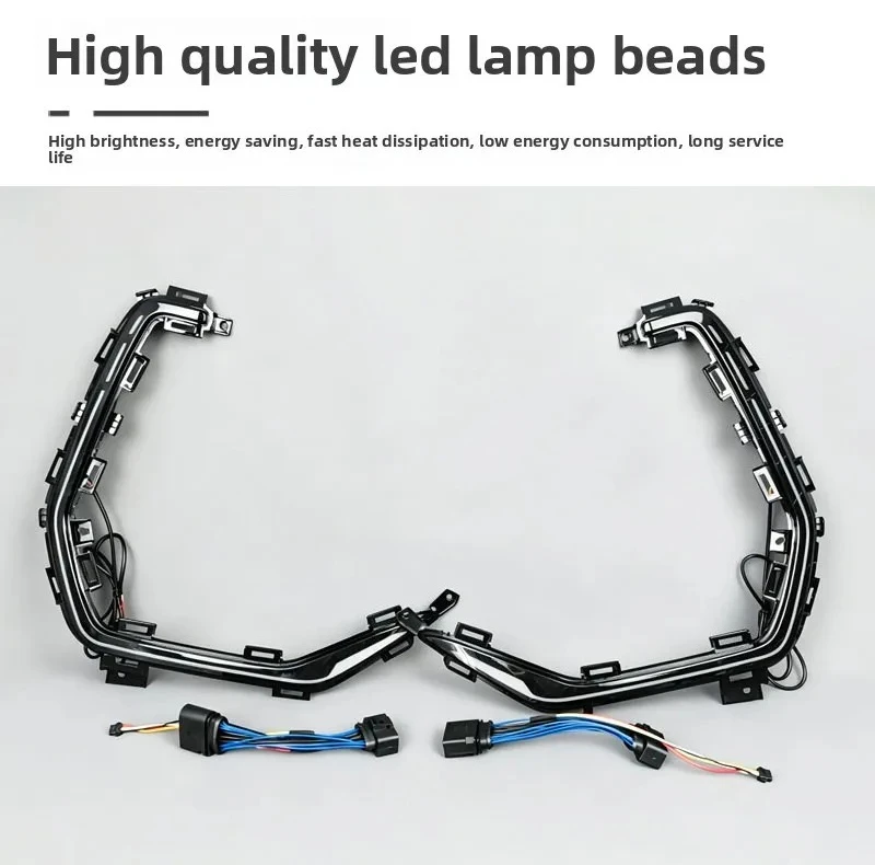 For Geely EX5 E5 2025 2026 Car Led Daytime Running Light Dynamic Turn Signal Front Bumper Fog Light Modification 12V Daylights detail image 5