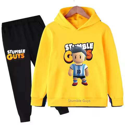 3-14y Boys Clothes Girls Game Stumble Guys Hoodie Set Kids Cartoon 3-14y Children Harajuku Sweatshirt Original Sonic Print Tops