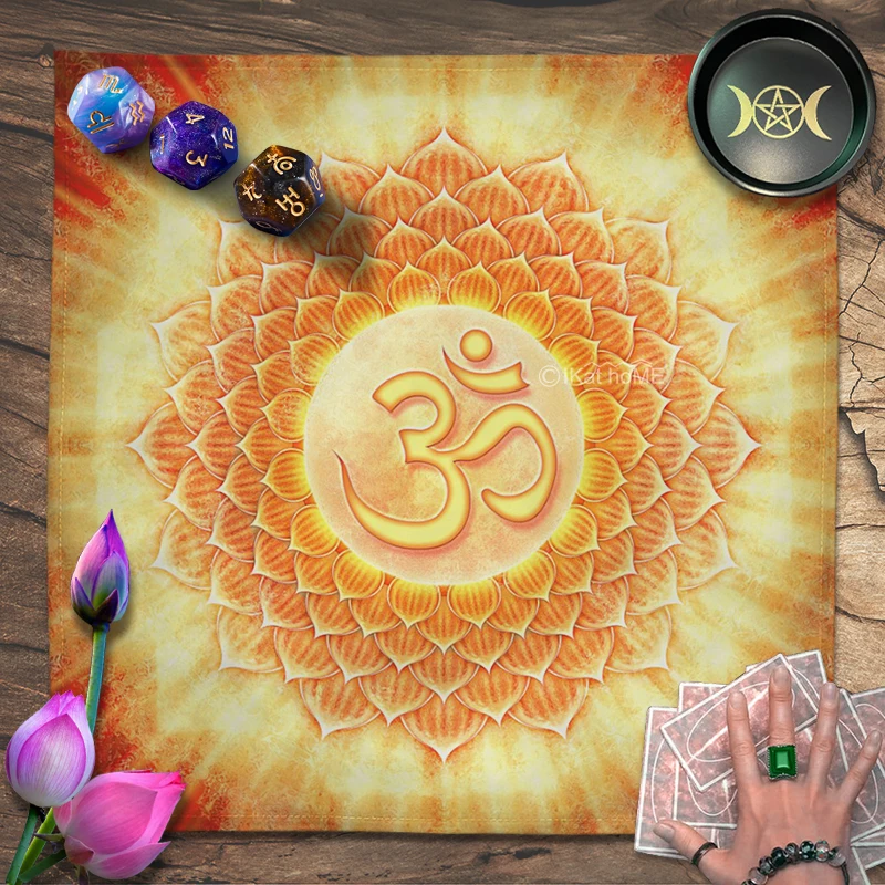 

OM Mandala Tapestry Wall Hanging Spiritual Altar Cloth Tarot Tablecloth Pagan Divination Witchcraft Astrology Oracle Card Pads