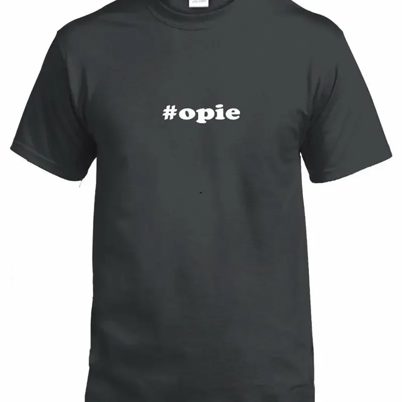 opie Hashtag Funny Camiseta de algodón blanca y negra