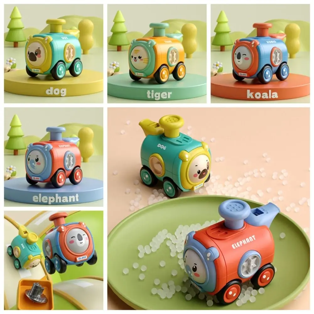 

Inertia Toy Car Press To Change Face Whistle Train Cartoon Car Crash Resistant Colorful Facial Expression Change