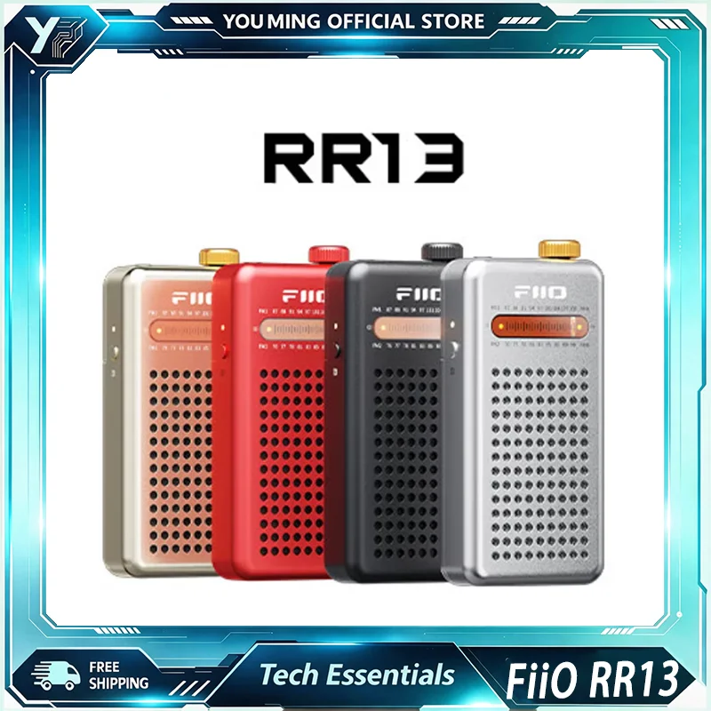 New FiiO RR13 Retro Portable FM Radio Bluetooth Audio Player Speaker Earphone Dual‑Output Detachable Antenna Holiday Gifts