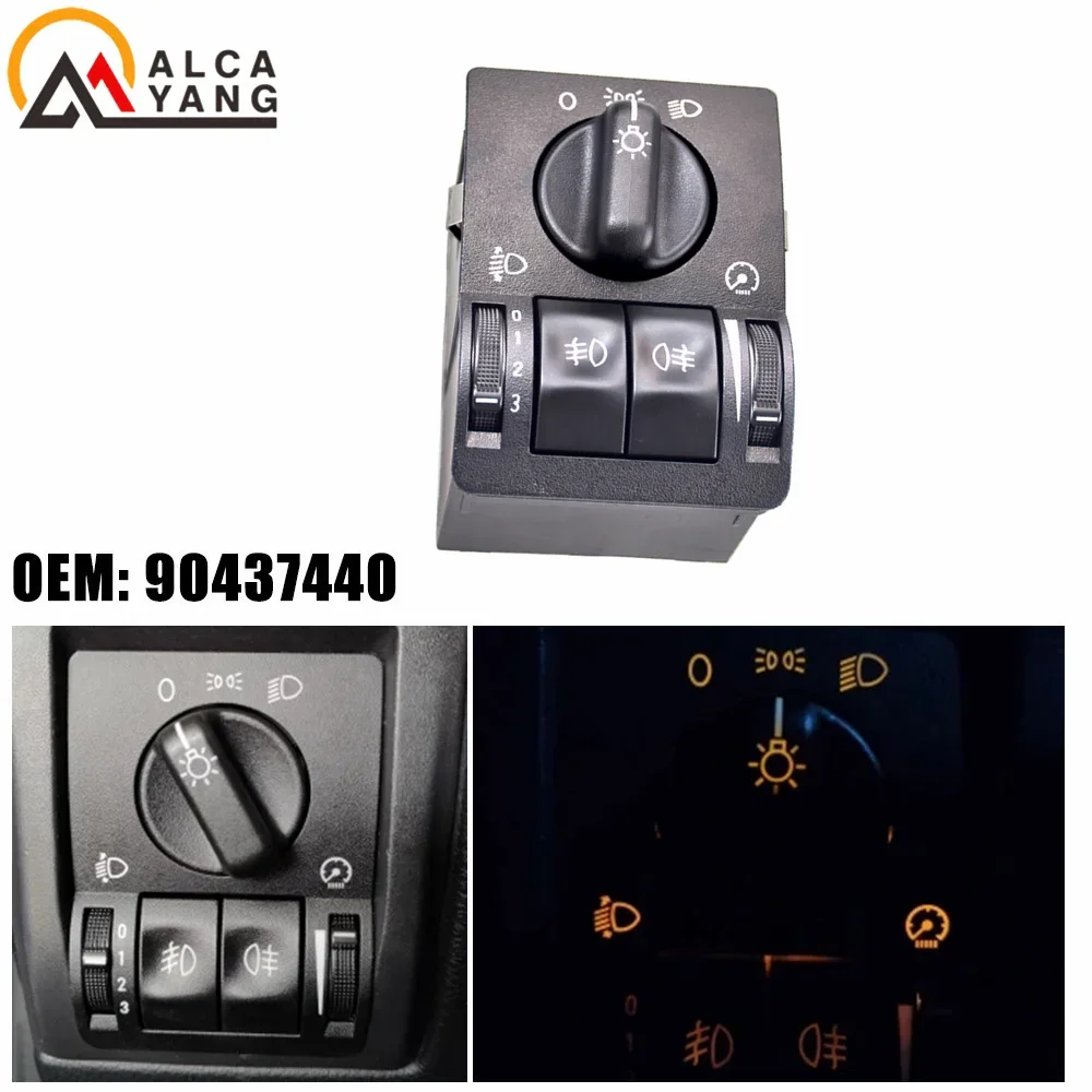 90437440 Headlight Control Switch Head Fog lamp Switch For Opel Vauxhall Vectra B 1995-2003 Astra G Zafira A 1998-2005 90437439