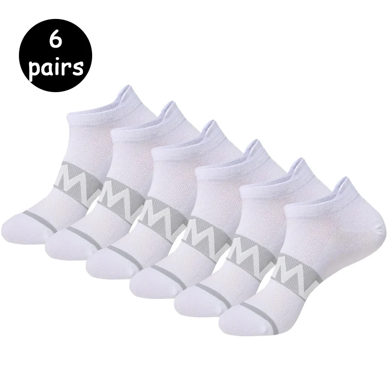 春夏のアウトドアレジャーと通気性のあるショートソックス用の高品質メンズスポーツフィットネスランニングソックス6足