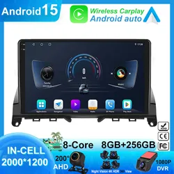 9 Inch Android 14 For Mercedes Benz C Class 3 W204 S204 2006 - 2011 Car Radio QLED 4G Auto Radio Video Multimedia Player Carplay