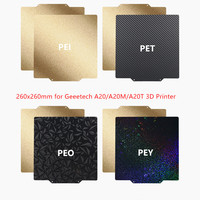 PEI Smooth Sheet 260x260mm for Geeetech A20 Series A20/A20M/A20T PET PEO PEY Spring Steel Magnetic Build Plate 3D Printer Bed