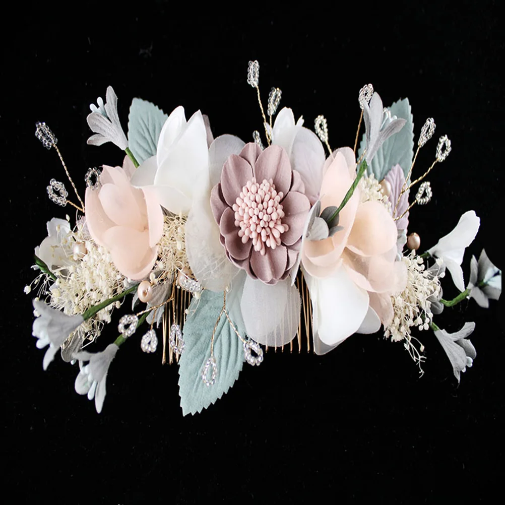 Bridal Headwear Hair Combs for Women Accessories Flower Crowns Wedding Festivals Band Wreath Garland Floral Korean Women's