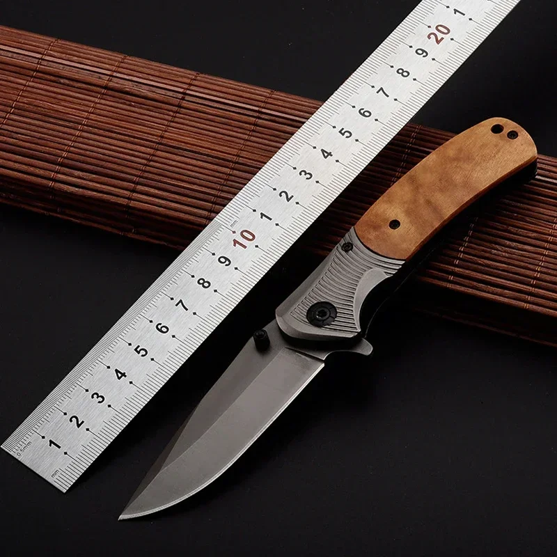 

Brand Folding Knife 7CR18MOV Blade Steel + Shadow Wood Knives Camping Survival Hunting Military Tactical Pocket Knife EDC Tools