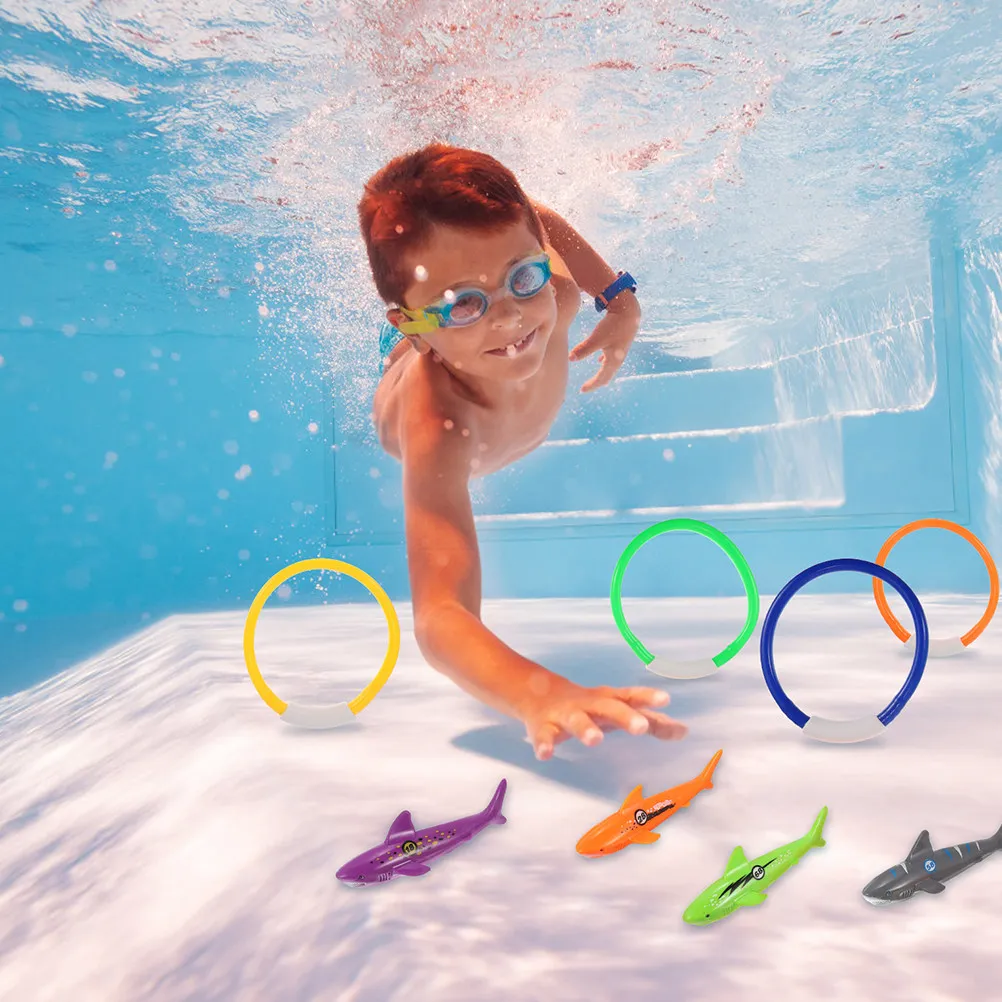 

Набор из 4 шаров-акул для дайвинга: интересные аксессуары для бассейна, компактные и изысканные детские игрушки для улучшения навыков плавания