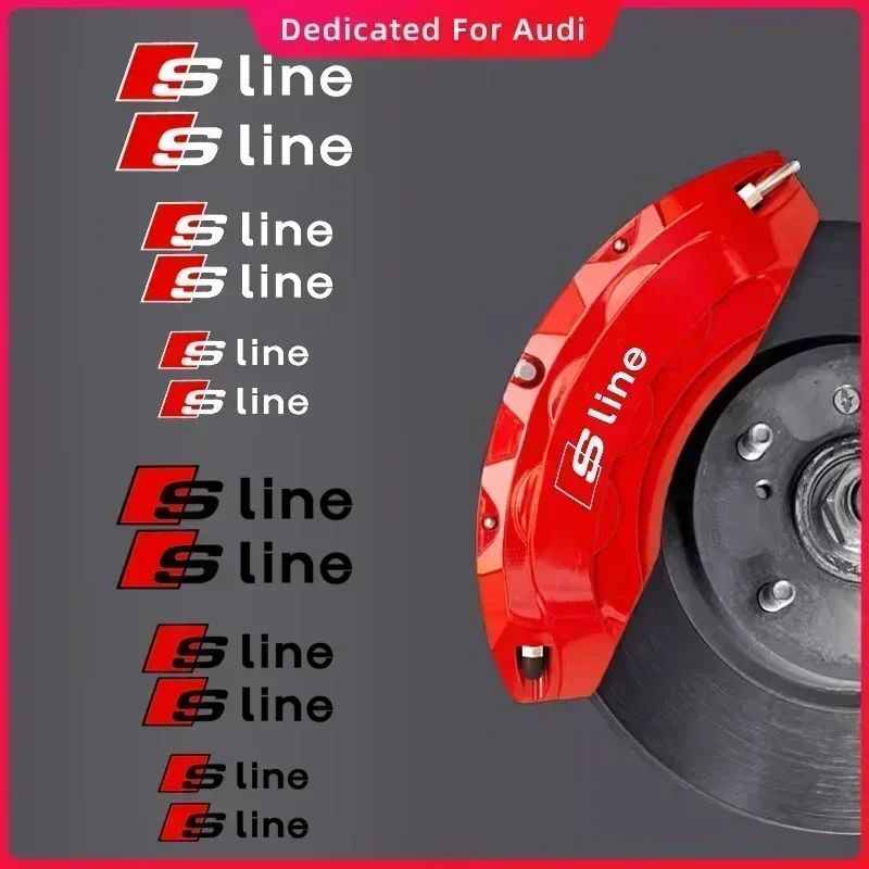 

Car Brake Caliper Sticker Heat Resistant Decals Auto Accessories for audi S Line A1 A3 A4 A6 A7 Q3 Q5 Q7 RS3 RS4 RS5 S3 S4 S5 S7