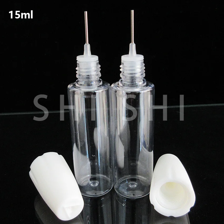 5/10PCS Empty Refillable Bottle Needle Tip Dropper Bottle for Ego,E Liquid ,oil, Clear Plastic PET Small Needle Bottle 10ML 15ML