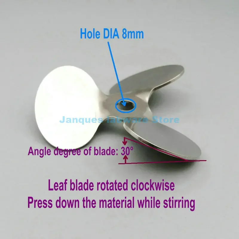 1pcs 304 stainless steel three leaf type Stirrer Paddle Diameter 4cm to 12cm,Lab Agitating Blade suitable for thin materials