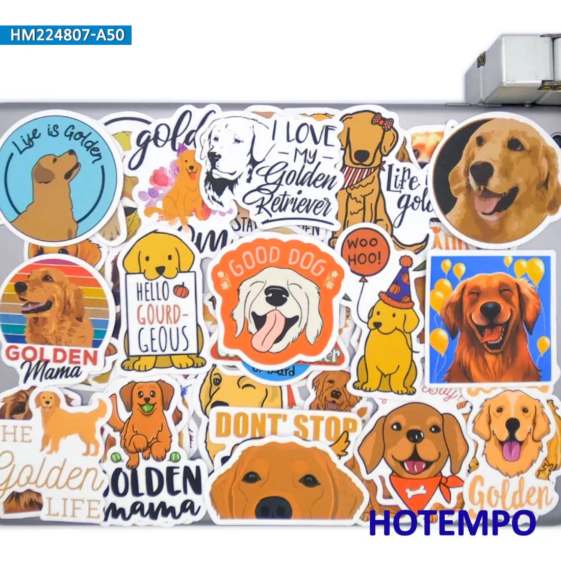 20/30/50Pieces Cute Golden Retriever Funny Cartoon Dog Animals Stickers for Scrapbook Luggage Bike Car Phone Laptop Sticker Toys