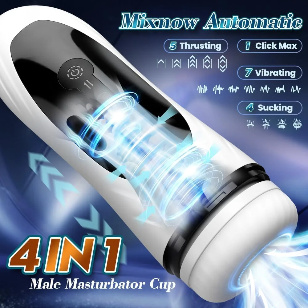 Automatic Male Masturbator Sex Toys for Men Masturbators Cup Thrusting Sucking Vibration Pocket Pussy Adult Toy Men Masturbation