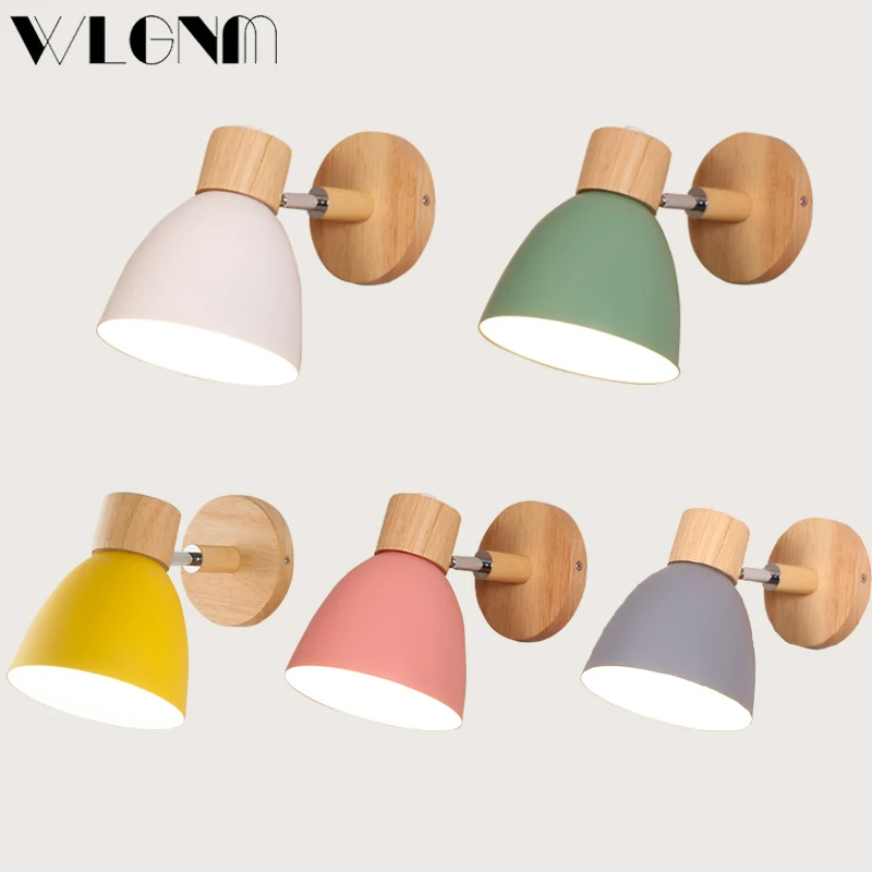 Lampada da parete moderna nordica a LED Luci decorative in ferro minimalista Macron per camera da letto Comodini Corridoio Ristorante Illuminazione