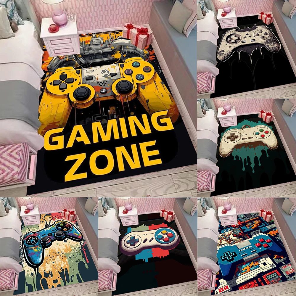 

MINISO игровой контроллер узор напольный коврик различные стили красочные геймпады ретро пиксельные художественные темы нескользящий коврик для декора комнаты