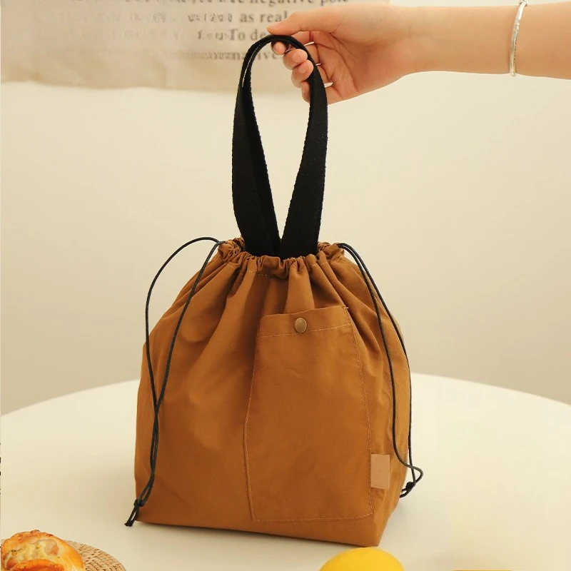 Outdoor Nylon High Beauty Waterproof Handbag Portable Lunch Bag Office Worker Insulated Lunch Box Bag Student Bento Bag