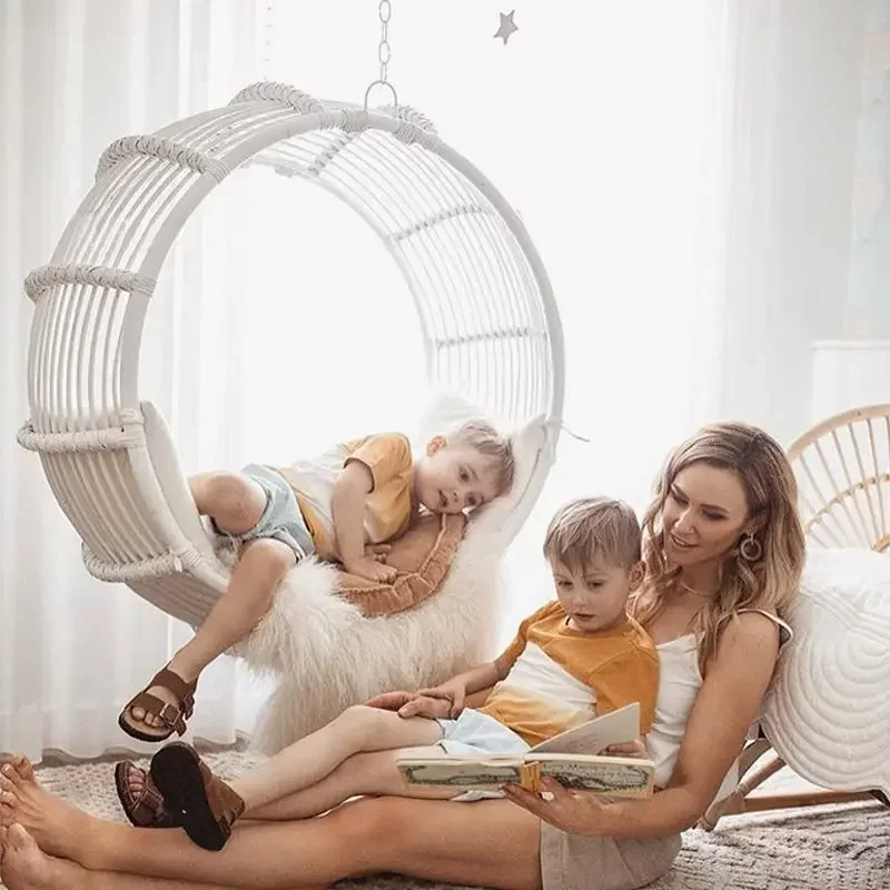 ConfronBasket-Chaise à Bascule Rétro en Rotin Tissé pour Enfant, Chaise de Princesse pour Chambre à Coucher et délégations d'Nik