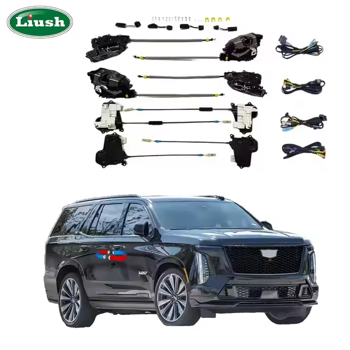 Liush Retrofit Kits Plug&Play Power Electric Suction Door System For Cadillac Escalade 2017-2021 Auto Lock Magnet Soft Close
