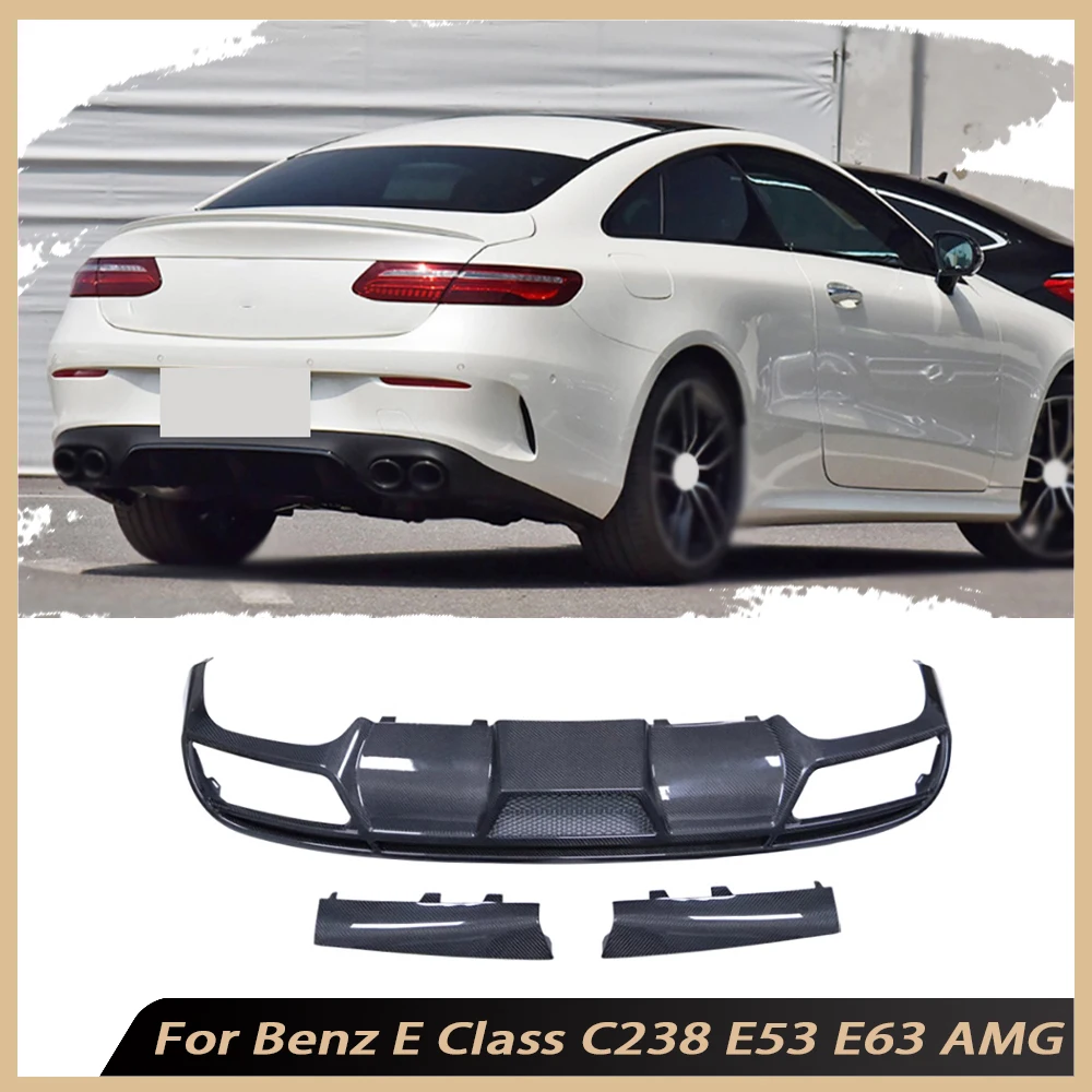 

Carbon Fiber Rear Diffuser Bumper Lip Splitters Spoiler Body Kits Accessories for Benz E Class C238 E53 E63 AMG 2017-2022