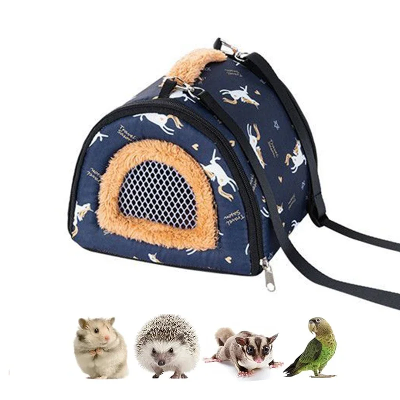 

Portable Small Pet Bag Warm Breathable Hamster Carrier Bag Bird Travel Cage Bird Parrot Carrier Side Window Foldable Handbag