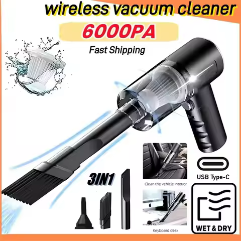 Wireless Car Vacuum Cleaner 9000Pa USB Charging 1200mAh Wet Dry Portable Handheld For Home Office Cleaning 2026 Portable Clean