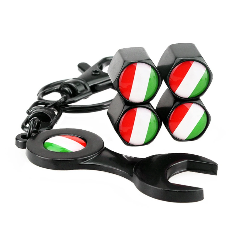 Car Wheel Tire Air Valve Caps Stem Covers For VW Benz Renault Audi BMW Fiat Alfa Romeo Italy Flag Stickers Styling Accessories