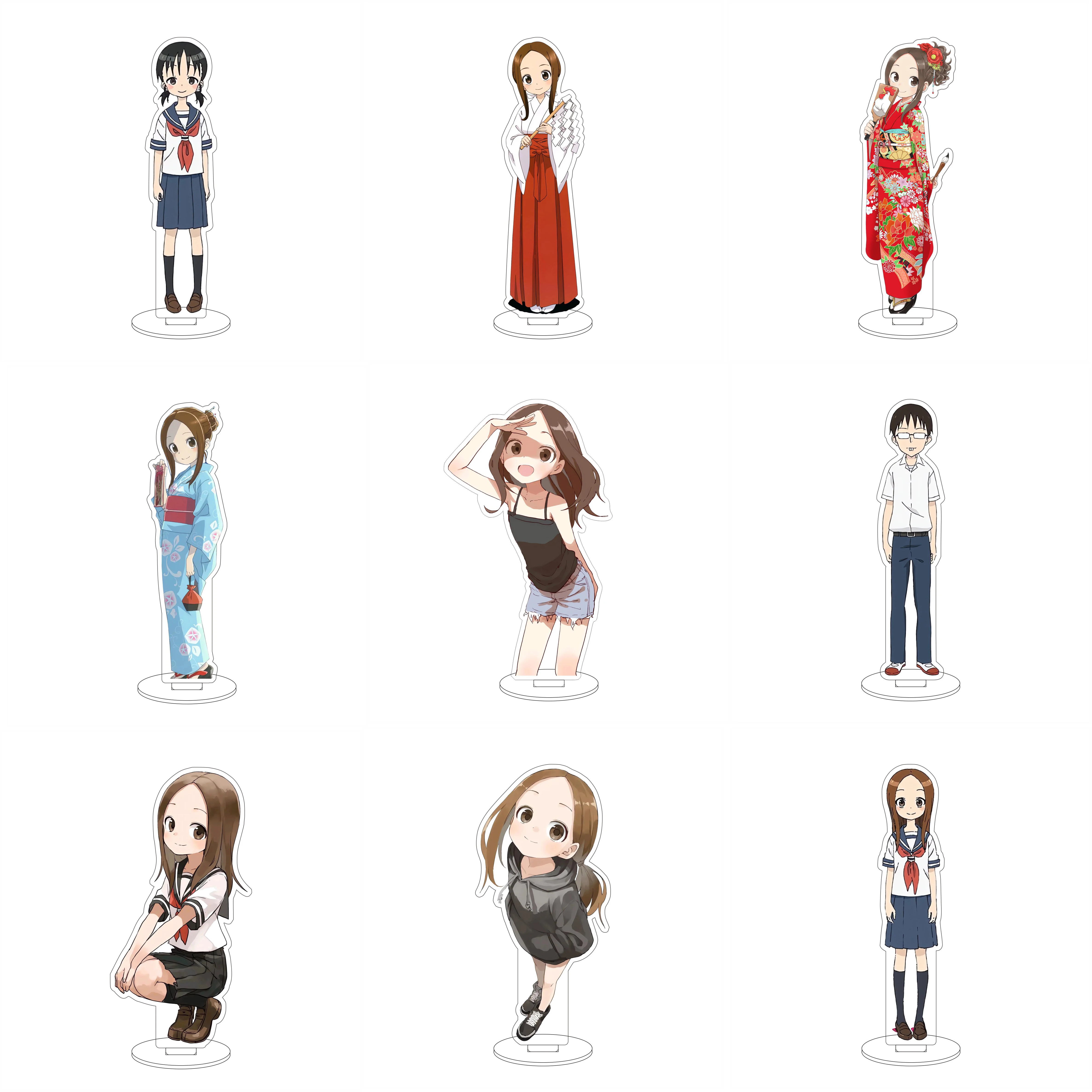 Anime Teasing Master Takagi-san soporte acrílico adornos Takagi figura soporte regalos