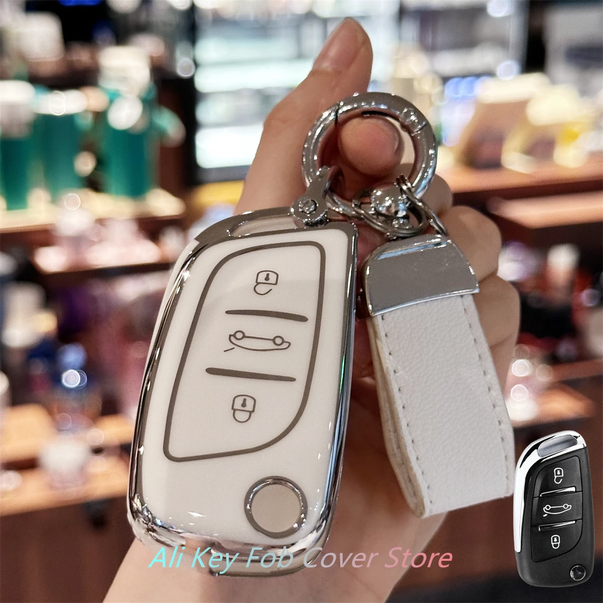 

Чехол для ключей, автомобильный брелок для ключей, ремешок для Peugeot 307 408 308 4007 3008 HU83/VA2 Blade CE0536