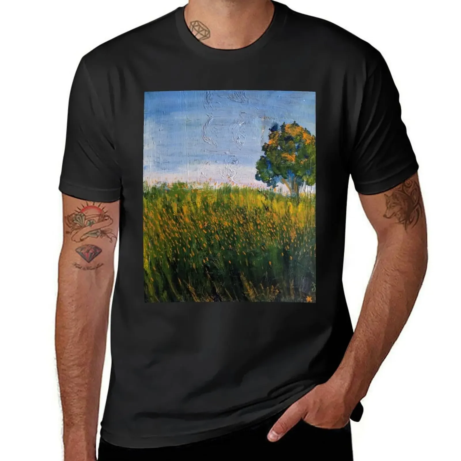 

Enterprise City Park, 8*10 oil on canvas impasto, 2019 by Kasiah Sword T-Shirt anime stuff sweat shirts, men