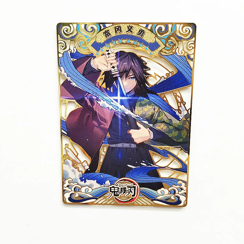 Diy Demon Slayer Metal Card Anime Characters Kamado Nezuko Agatsuma Zenitsu Kamado Nanjirou Collection Card Christmas Gift