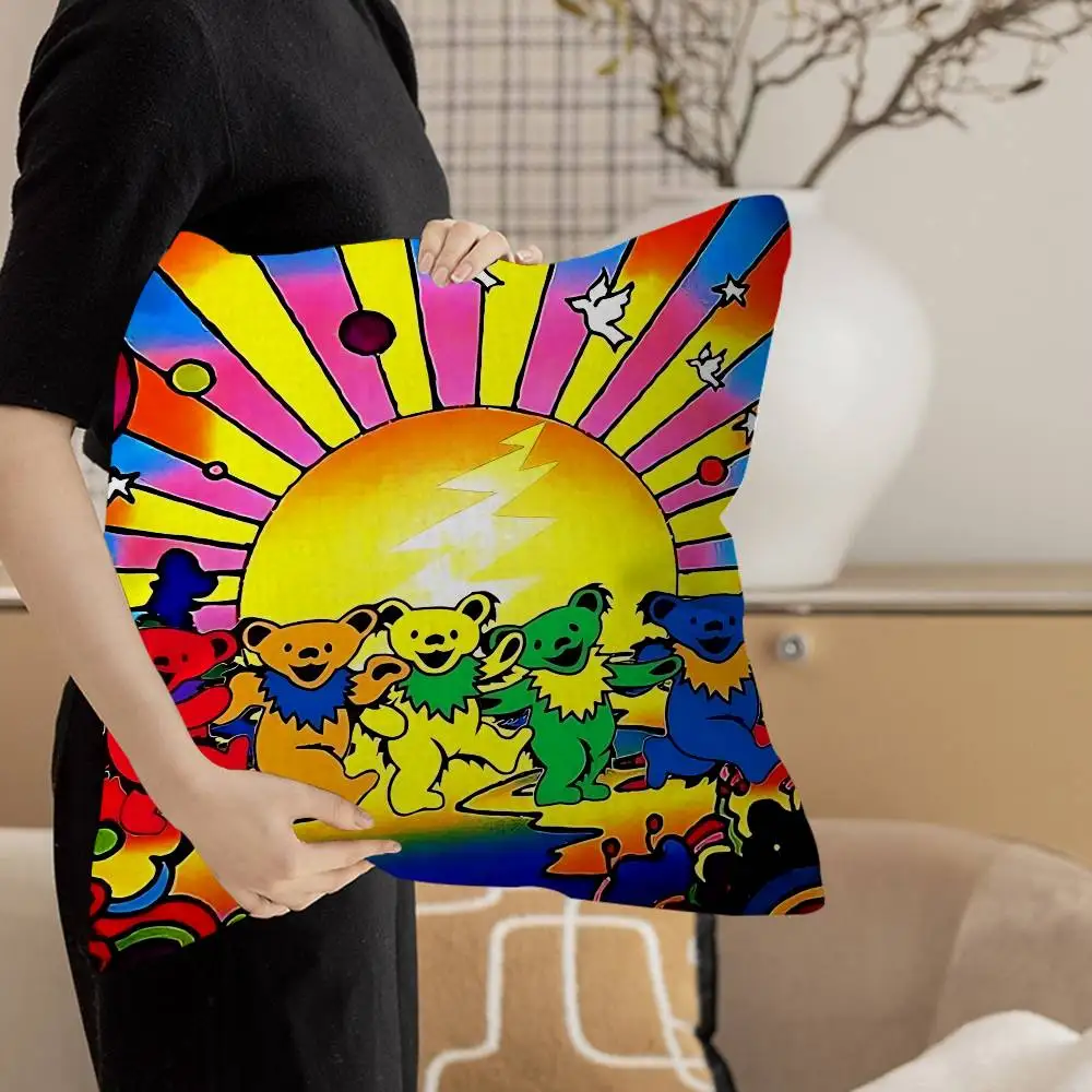 G-Grateful D-Dead Band Pillow Gift Home Office Decoration Bedroom Sofa Car Cushion Cover case 45x45