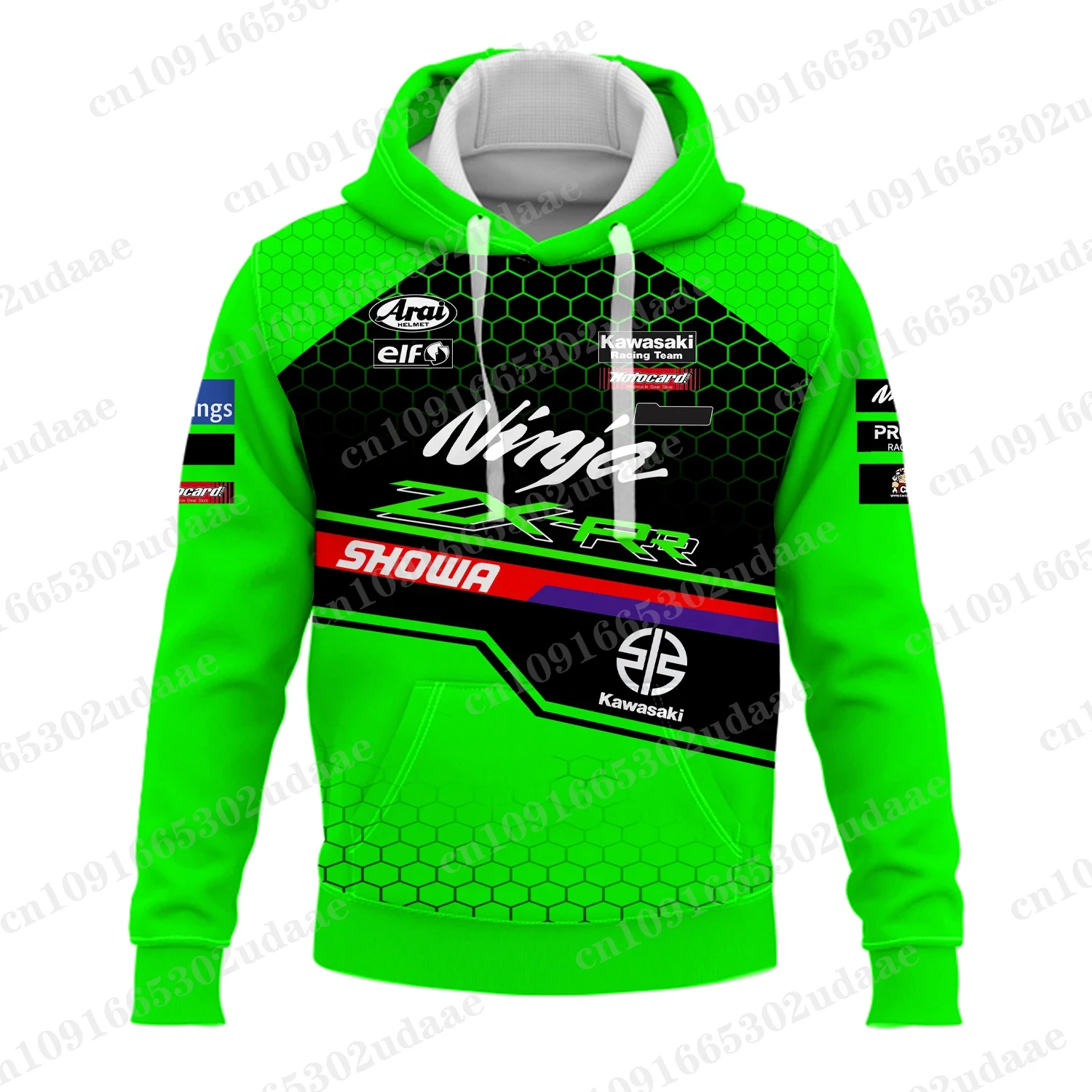 2024 New Kawasaki Team Racing Competition Men\'s and Women\'s Extreme Sports Enthusiasts Fashion Hooded Sweatshirt