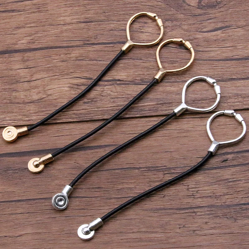 2Pcs Two Color 26*134mm Doctor Charms Black Leather Cord Pendants Jewelry Making Stethoscope Charms For DIY Handmade Craft