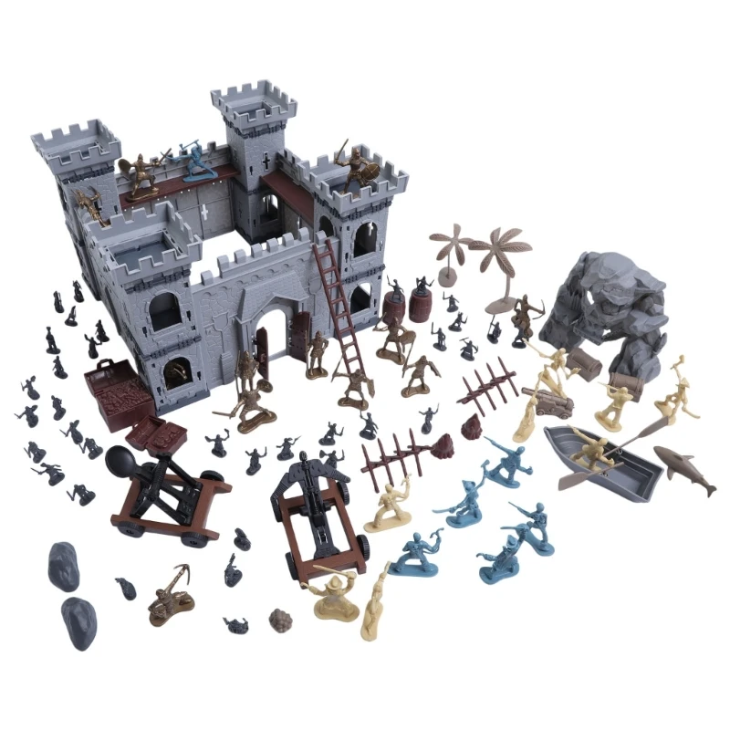 Multipurpose Castles Knights Action Figure Set with Toy Soldiers for Kids Role Playing Fun Aspiring Historians Dropship