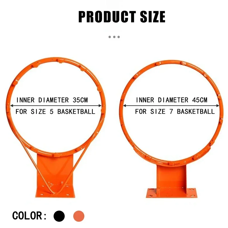 

35cm No Punching Basketball Rim Kids Aldult Indoor And Outdoor Standard Basketball Hoop Hanging Basket Net Training Equipment