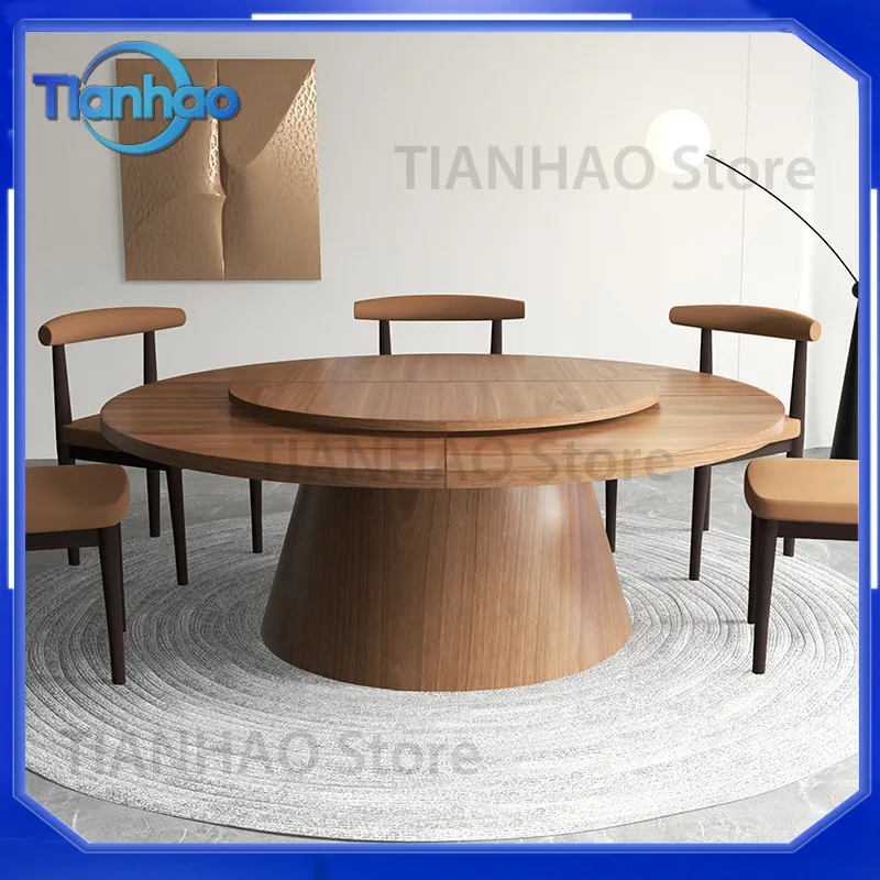 Foldable Dining Table for Small Spaces Modern Minimalist Luxury Rotating Round Table Top Solid Wood Dining Table for Home and