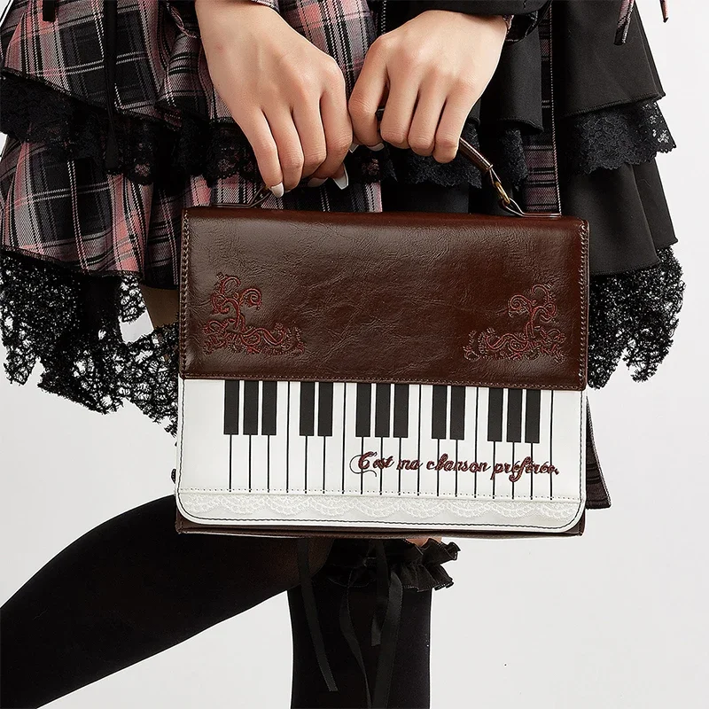 

Fashion Ladies Piano Bag New Style Niche Underarm Shoulder Bag Sweet Personality Piano Backpack Women's Bag Square Bag Art