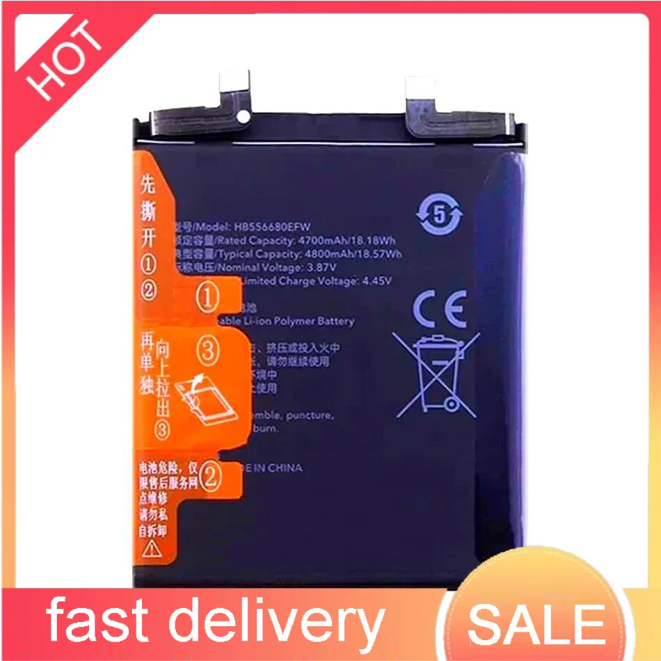 

Mobile Phone Battery For Huawei Honor Magic 4 magic4 Long-Lasting Performance HB556680EFW Fast Charging 4800mAh