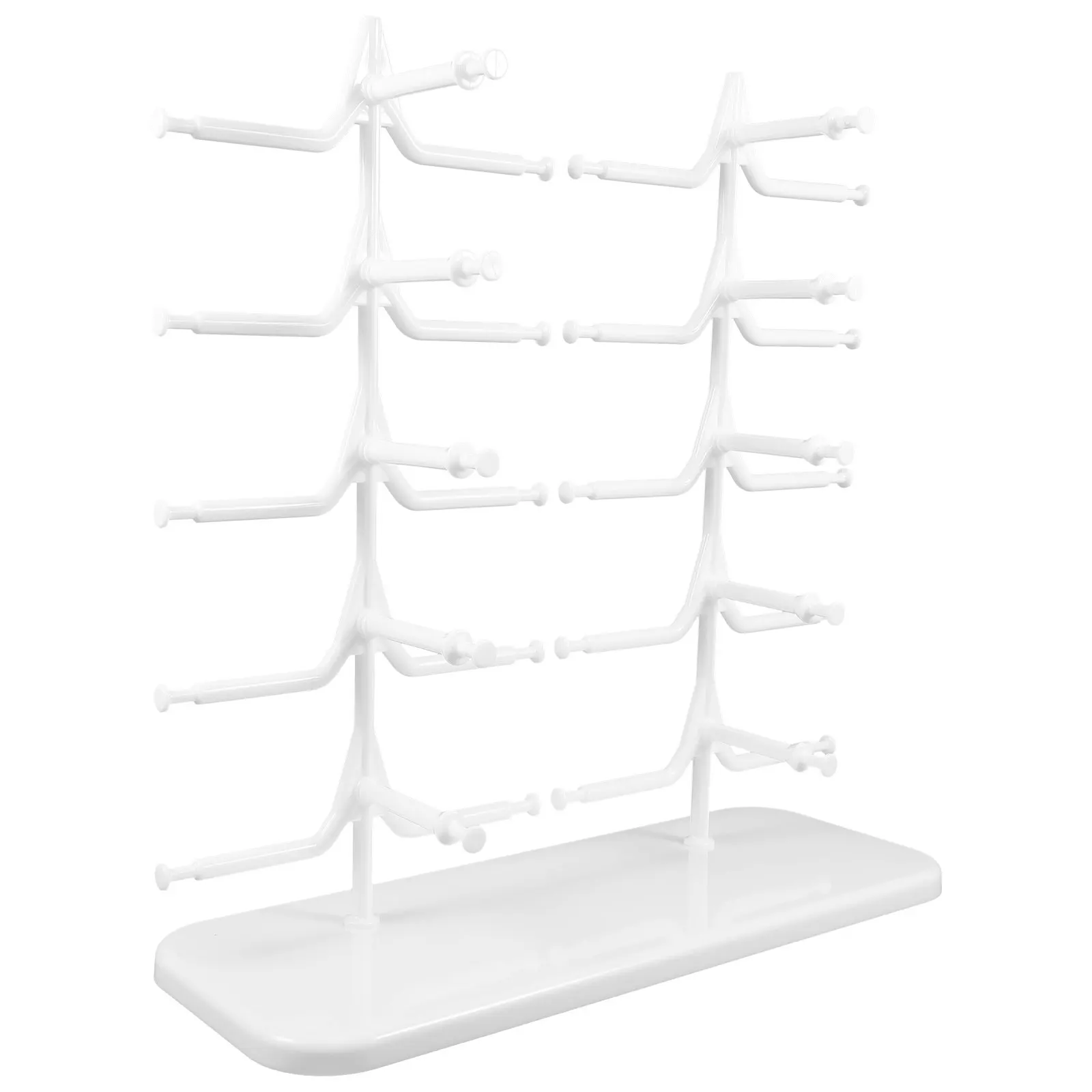 Premium ABS Glasses Display Rack for Sunglasses Eyeglasses Ski Goggles Organizer Space Saving Stable Base Desktop Stand