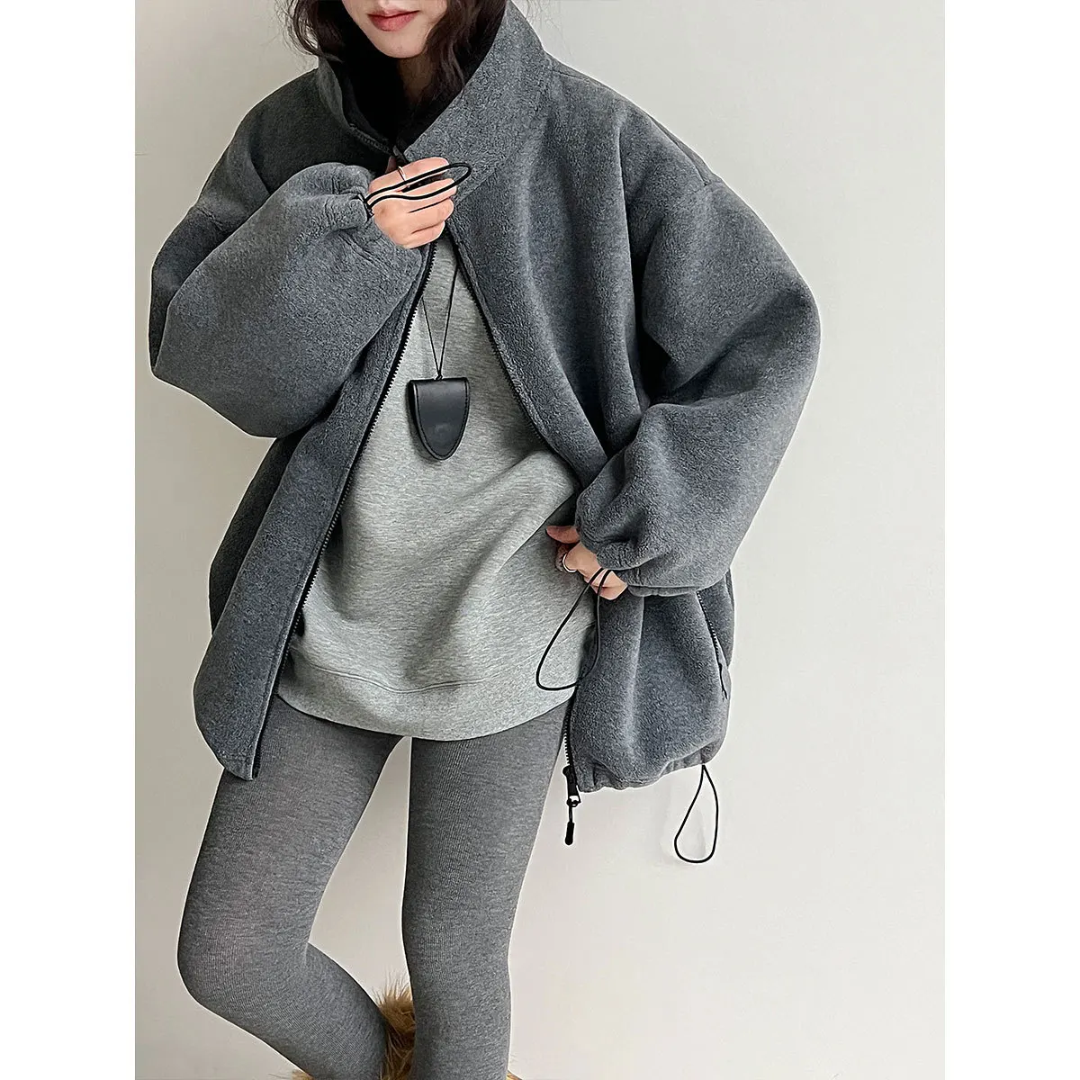 LIMO 2025 Autumn Winter New Double Sided Sherpa Fleece Hoodie Zipper Jacket Women's Outdoor Streetwear Coat Fashion