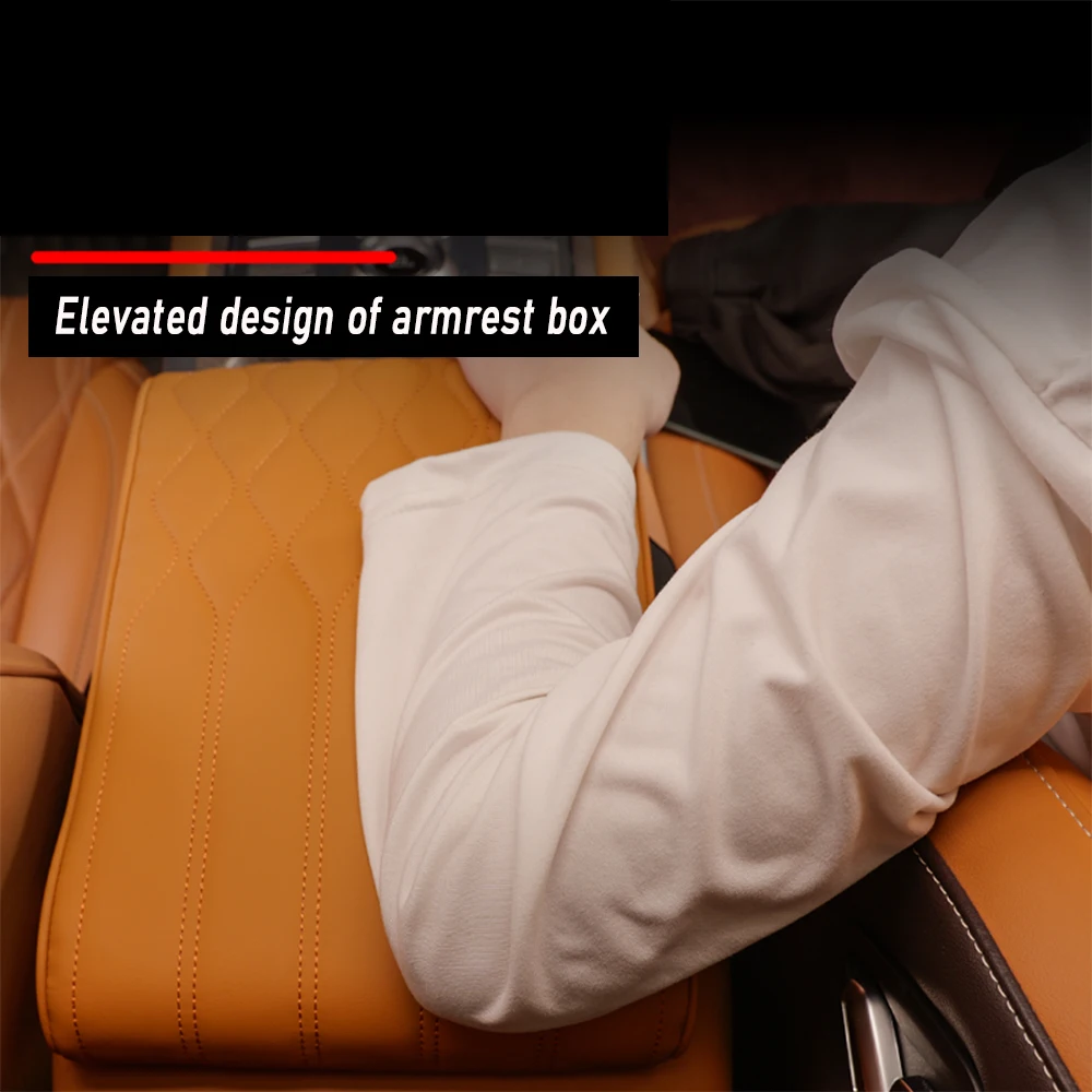 For Haval H9 2nd 2024 2025 Car Styling Armrest Box Height Increase Pad Leather Protective Cover Auto Accessories