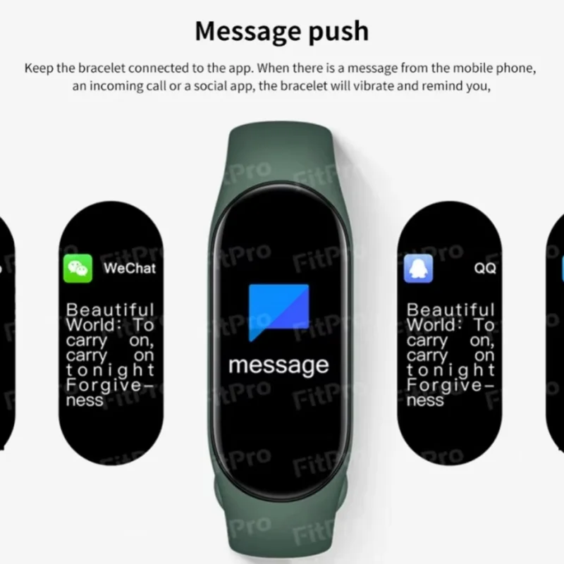 M7 Smart Band Watch Silicone Frequenza cardiaca Fitness Tracker Monitor della pressione arteriosa Smartwatch Sport impermeabile per Mi Band 7