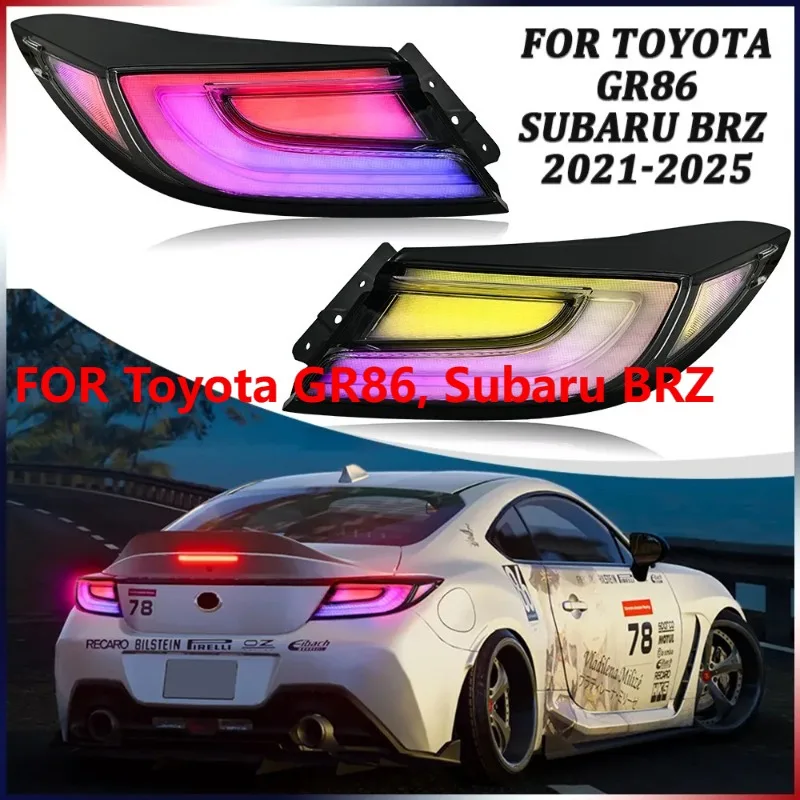 

2Pcs RGB LED Tail Lights For Toyota GR86 Subaru BRZ 2021-2025 Plug and Play Rear Trunk Lamp